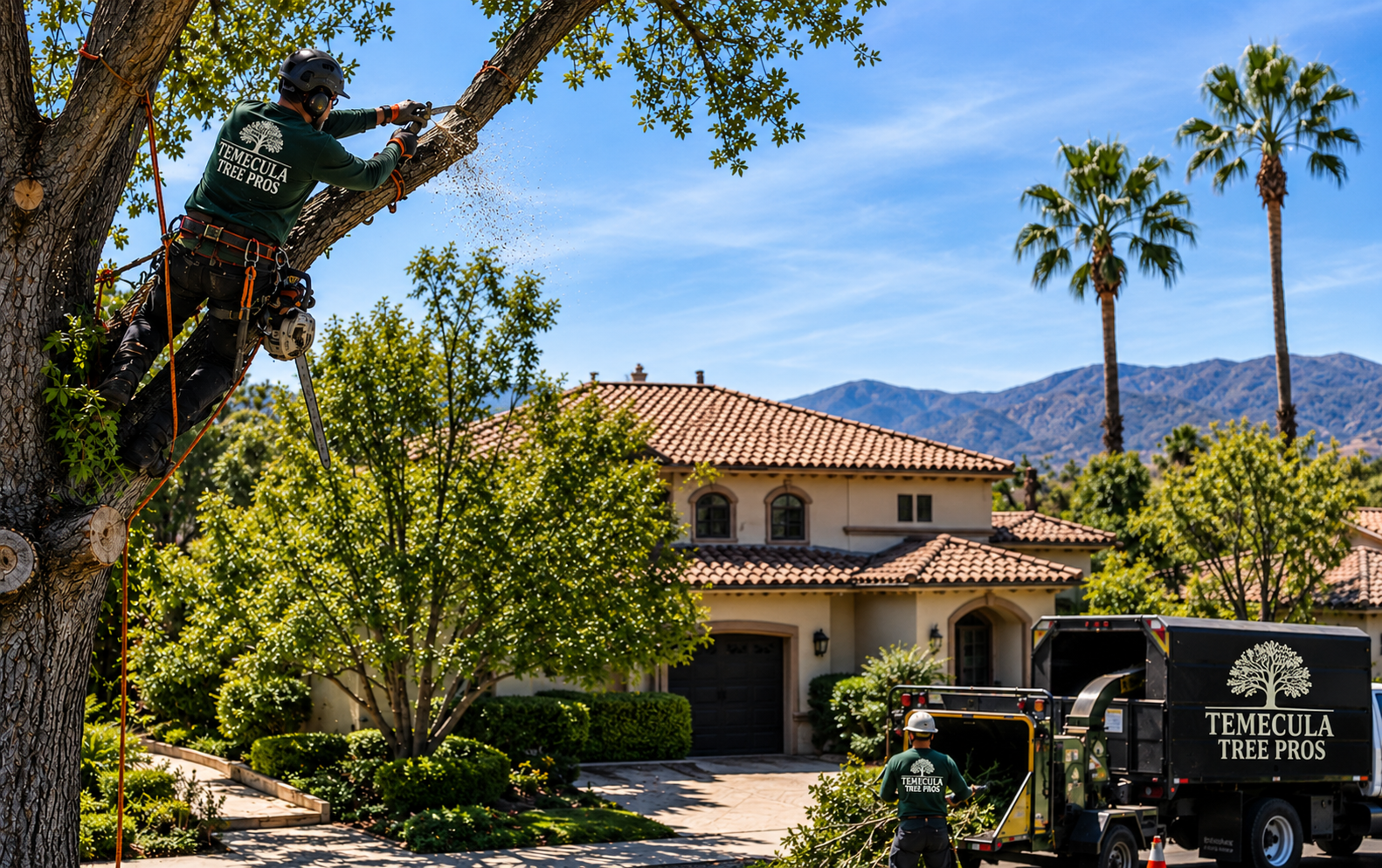 Temecula Tree Pros crew at a residential tree service job